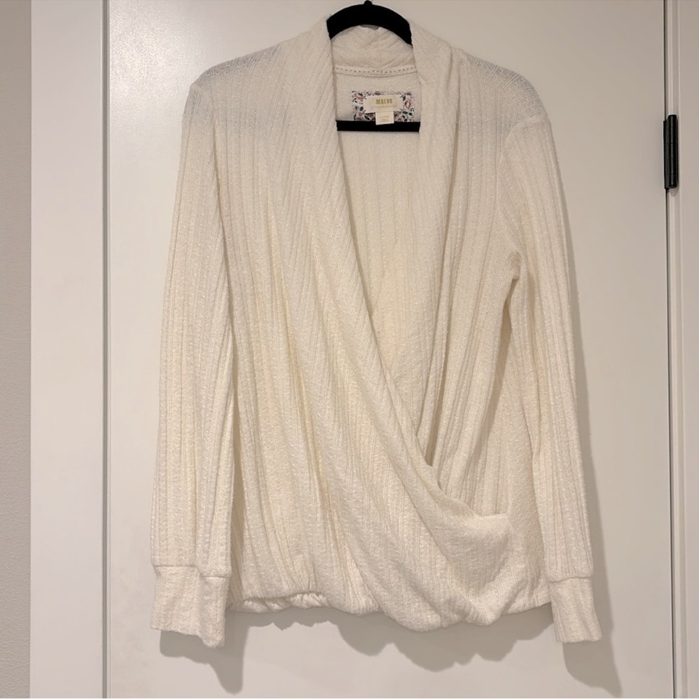Maeve Anthropologie Rafela Hacci Surplice Top, Large
